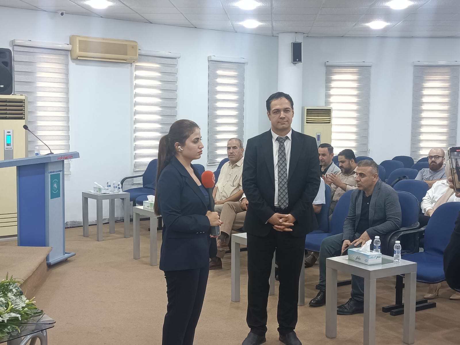 Discussing the project's significance with Rudaw's media team